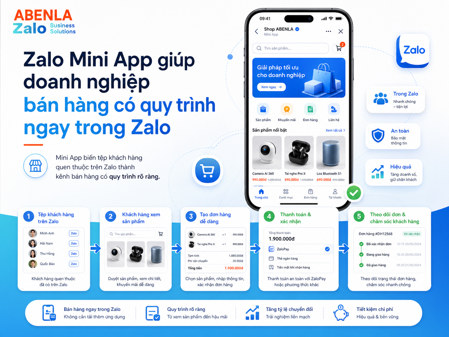 Zalo Mini App giúp doanh nghiệp bán hàng có quy trình ngay trong Zalo