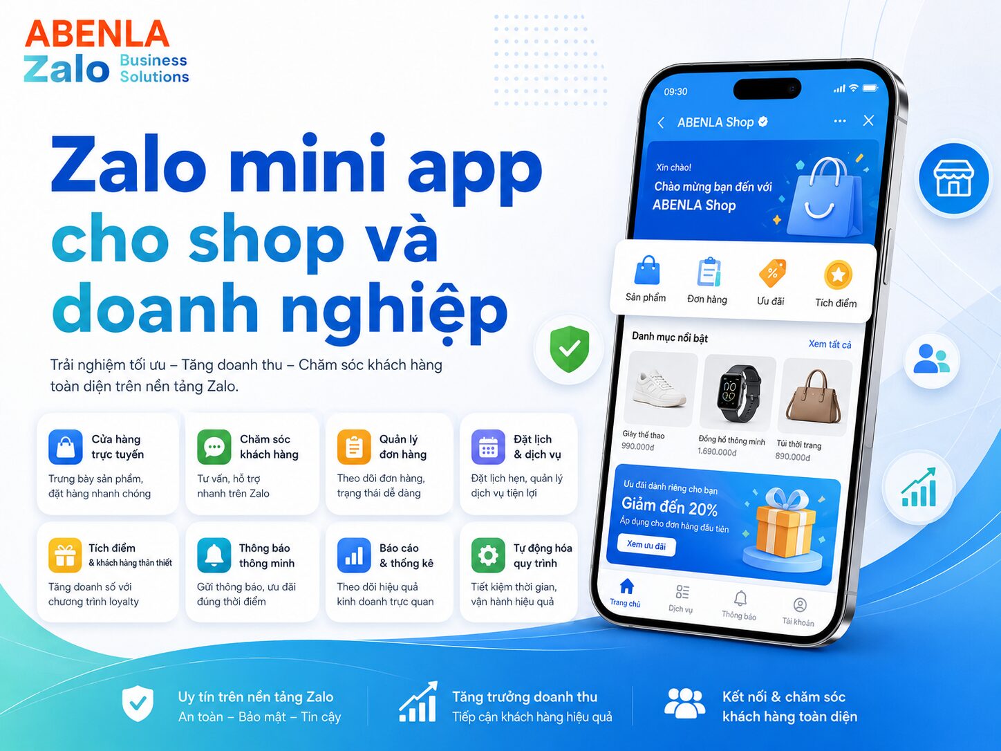 Shop và doanh nghiệp triển khai Zalo Mini App để bán hàng và chăm sóc khách hàng