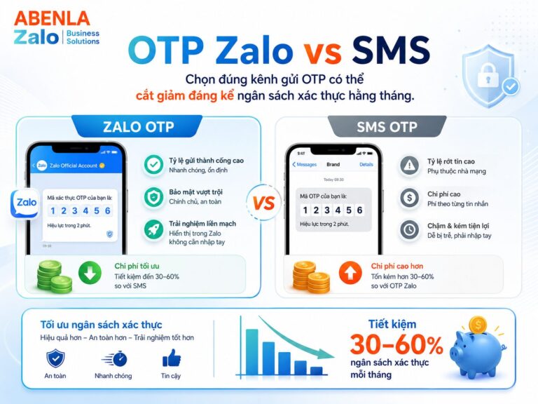 Chi phí gửi OTP qua Zalo có rẻ hơn SMS OTP không? otp zalo vs sms