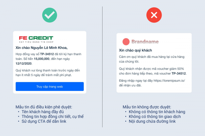 Mẫu tin ZNS/ZBS bị từ chối duyệt và cách khắc phục
